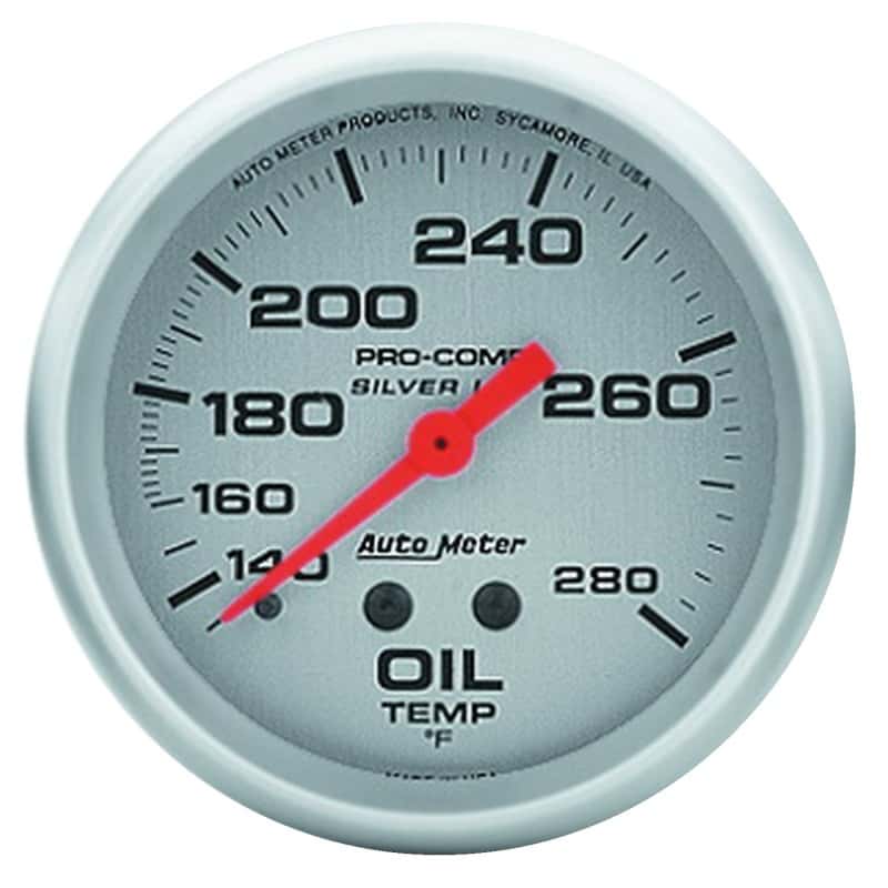 AutoMeter — AutoMeter Gauge Oil Temp 2-5/8in. 140-280 Deg. F 8ft. Liquid Filled Mech Ultra-Lite
2-5/8" OIL TEMP, 140 - view 1