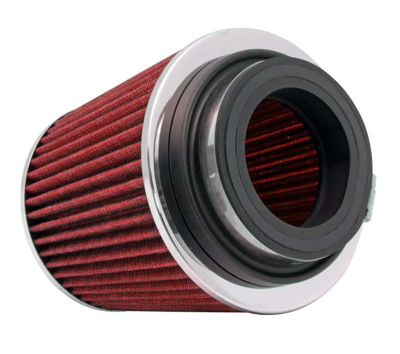 K&N Engineering — K&N Universal Air Filter Chrome Round Tapered Red - 4in ID x 1.125in L x 5.5in H (Multi Lingual) - view 2