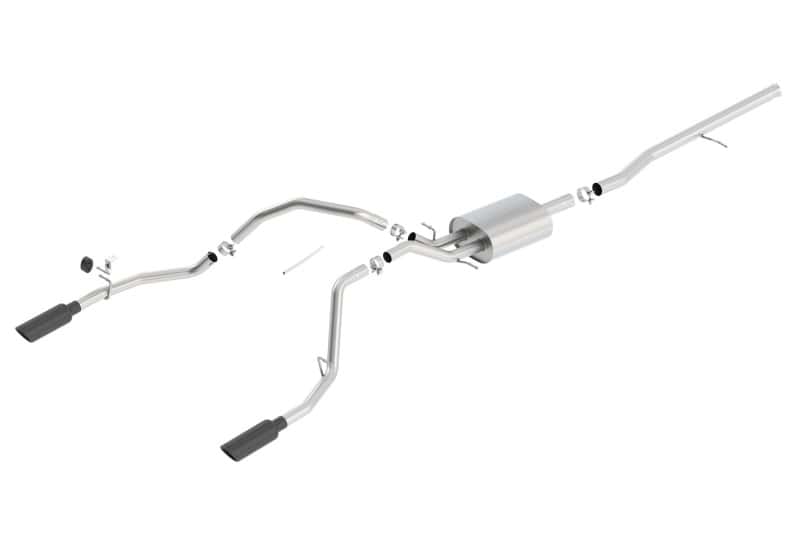 Borla — Borla 14 Silv/Sierra 1500 C/B Touring Exh/2.75in in Muffler 2.25inout 4inTIp SS Rear Exit-Blk Chrome
Cat-Back System
ExhstSysKt - view 3