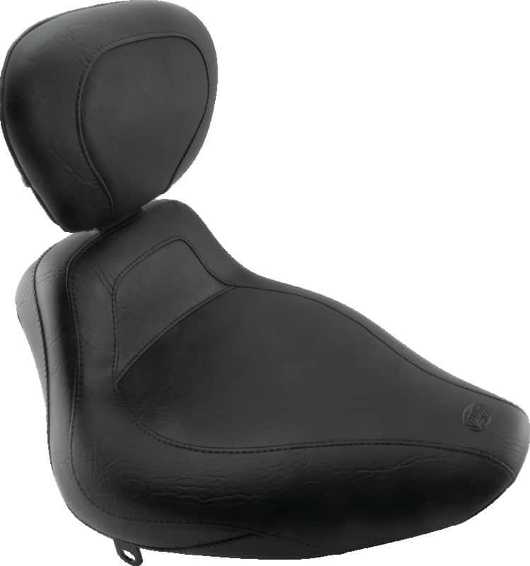 Mustang Motorcycle — Mustang 84-06 Harley Standard Rear Tire Harley Sport Touring Solo Seat w/Driver Backrest - Black - view 1