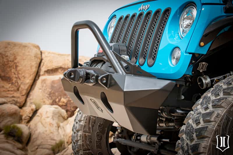 ICON — ICON 07-18 Jeep Wrangler JK Pro Series Front Bumper Rec Winch Mount w/Bar/Tabs
FRONT BUMPER - view 7