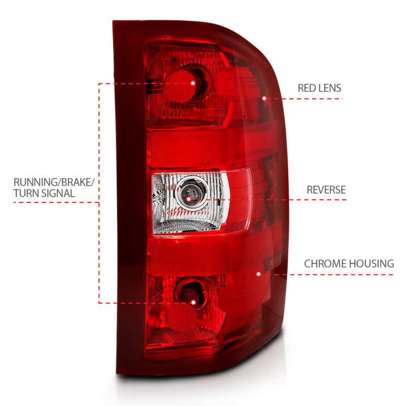 ANZO — ANZO 2007-2013 Chevy Silverado Taillight Red/Clear Lens (OE Replacement) - view 7