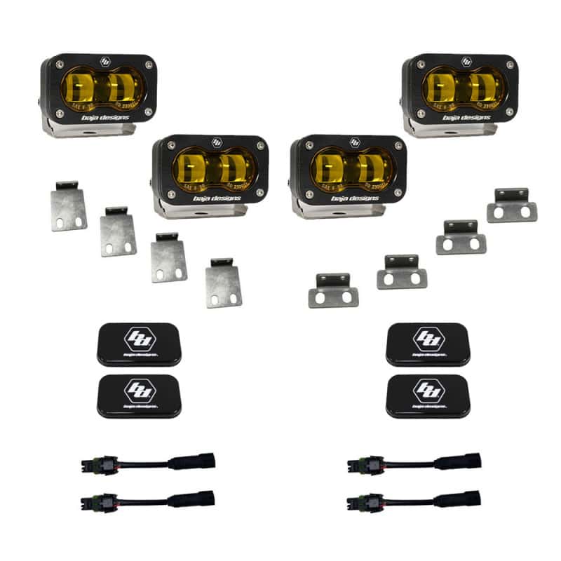 Baja Designs — Baja Designs 21-22 Ford F-150 Raptor S2 SAE Dual Fog Pocket Light Kit - Amber - view 1
