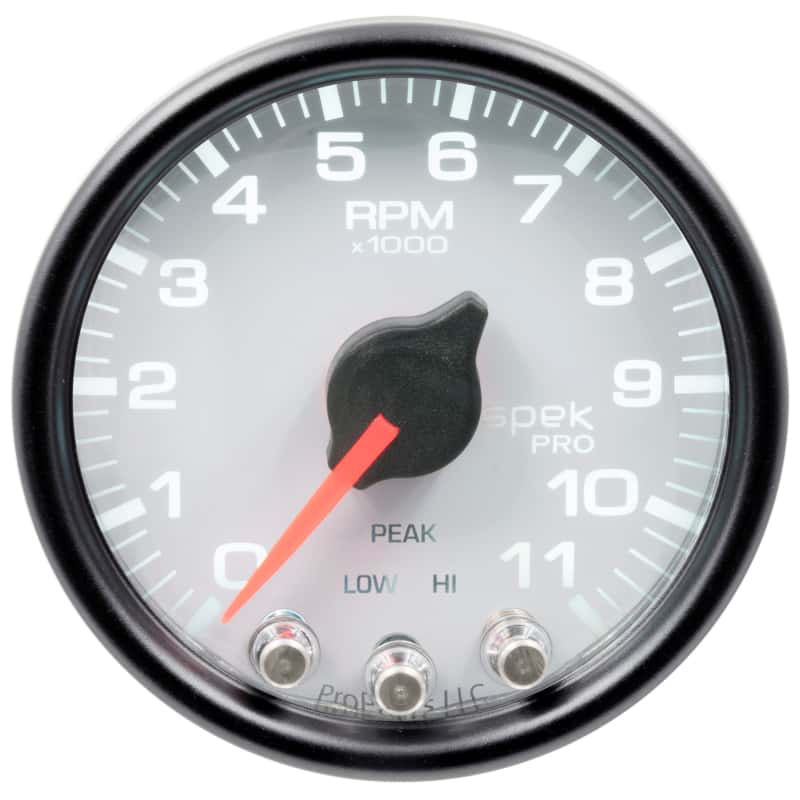 AutoMeter — Autometer Spek-Pro Gauge Tach 2 1/16in 11K Rpm W/ Shift Light & Peak Mem Wht/Blk
GA 2" 11KRPM WCB SPK - view 2