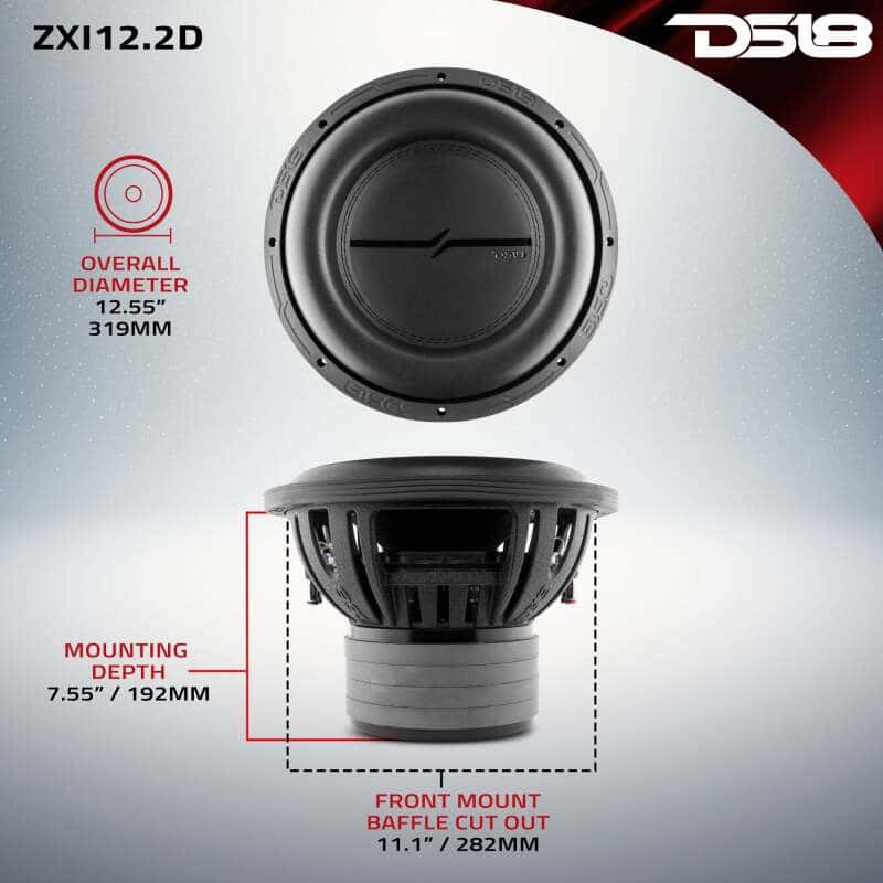DS18 — DS18 12in 1000 Watts RMS 2 ohm DVC High Excursion Subwoofer - view 2