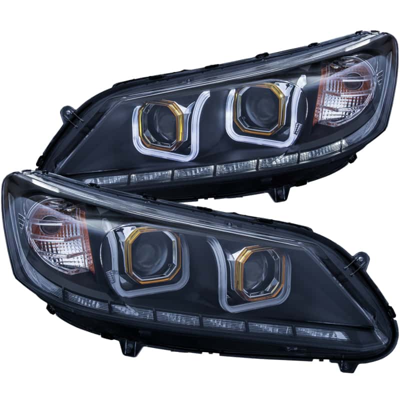 ANZO — ANZO 2013-2015 Honda Accord (4dr ONLY) Projector Headlights w/ U-Bar Black
Head Light Set
HdLtSet - view 2