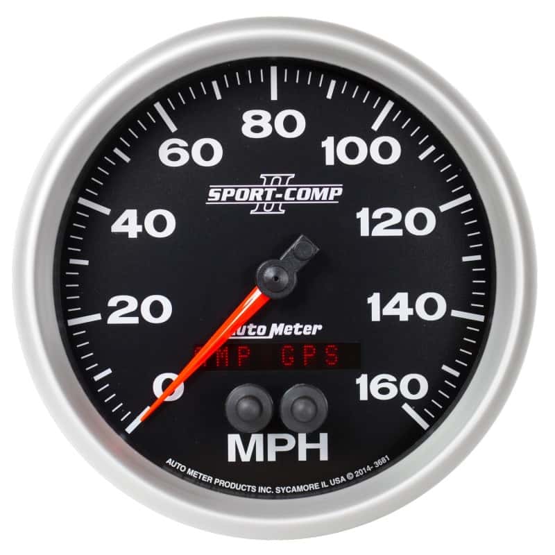 AutoMeter — Autometer Sport-Comp II 5in 0-140MPH In-Dash Electronic GPS Programmable Speedometer
5" SPEEDO, 160 MPH, - view 1