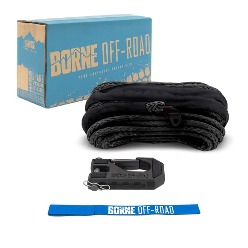 Borne Off-Road — Borne Off-Road Winch Hook - 3/8in Rope - Hand Strap - Black - view 3
