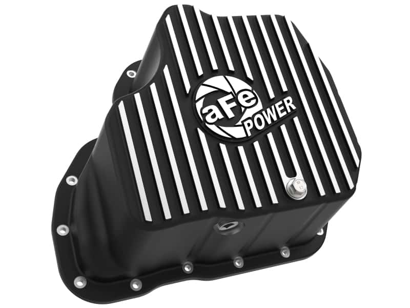 aFe — aFe 011-16 GM Diesel Trucks V8-6.6L LML Engine Oil Pan Black POWER Pro Series w/ Machined Fins
Engine Oil Pan - view 2