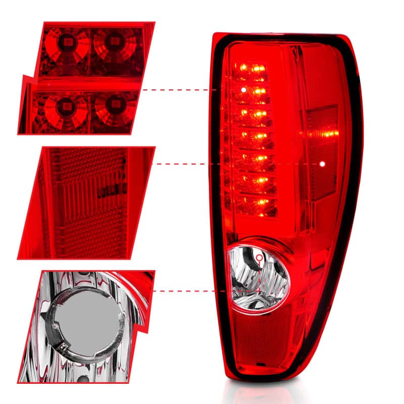 ANZO — ANZO 2004-2012 Chevrolet Colorado/ GMC Canyon LED Tail Lights w/ Light Bar Chrome Housing Red/Clear
Tail Light Set - view 10