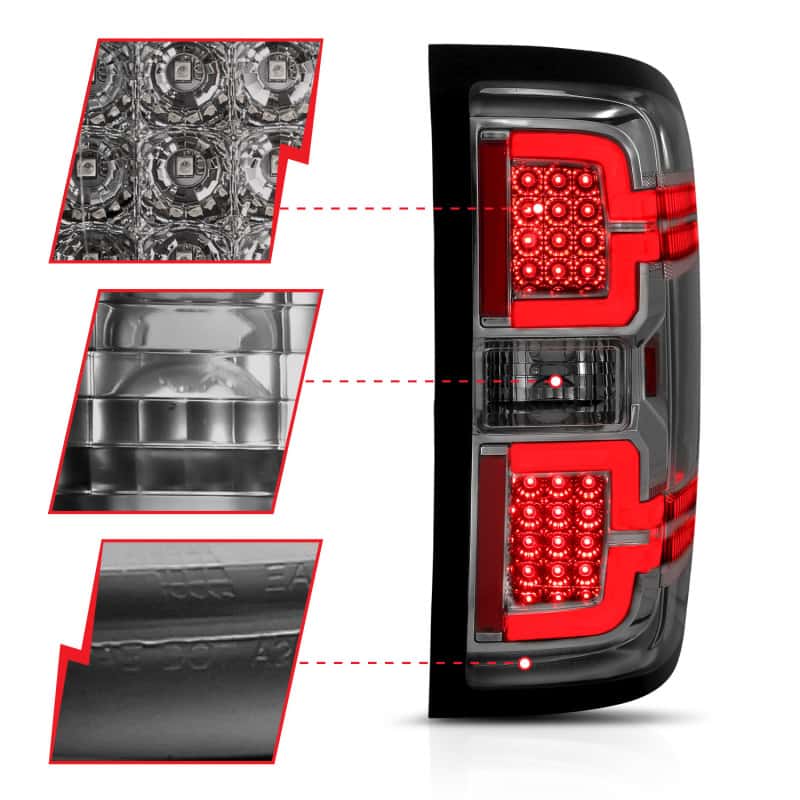 ANZO — ANZO 2014-2018 Chevy Silverado 1500 LED Taillights Smoke
Tail Light Set
LED Taillights - view 4