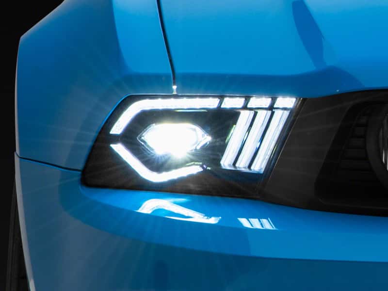 Raxiom — Raxiom 10-12 Ford Mustang w/ Factory Halogen LED Projector Headlights- Blk Housing (Clear Lens)
Headlights - view 1