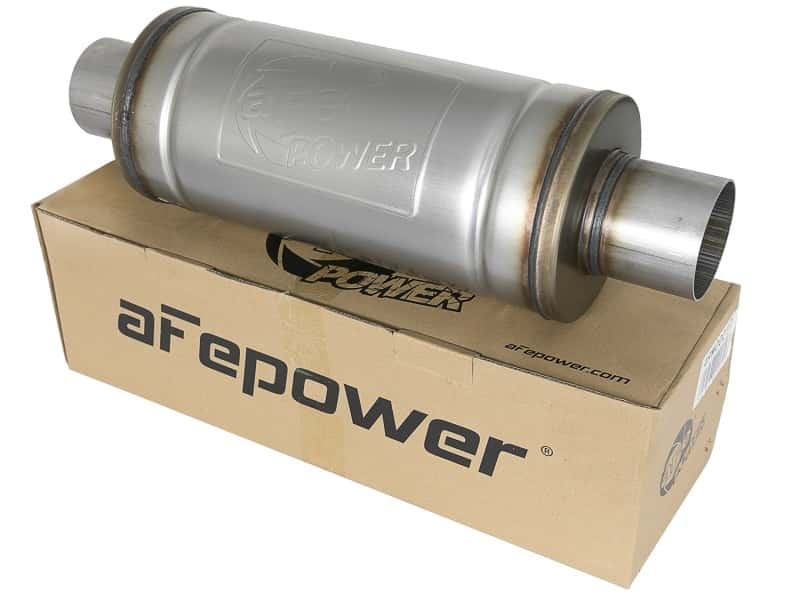 aFe — aFe MACH Force-Xp 409 SS Muffler 3in Center/Center 14in L x 6in Dia - Round Body
MACH ForceXp Muffler - view 5