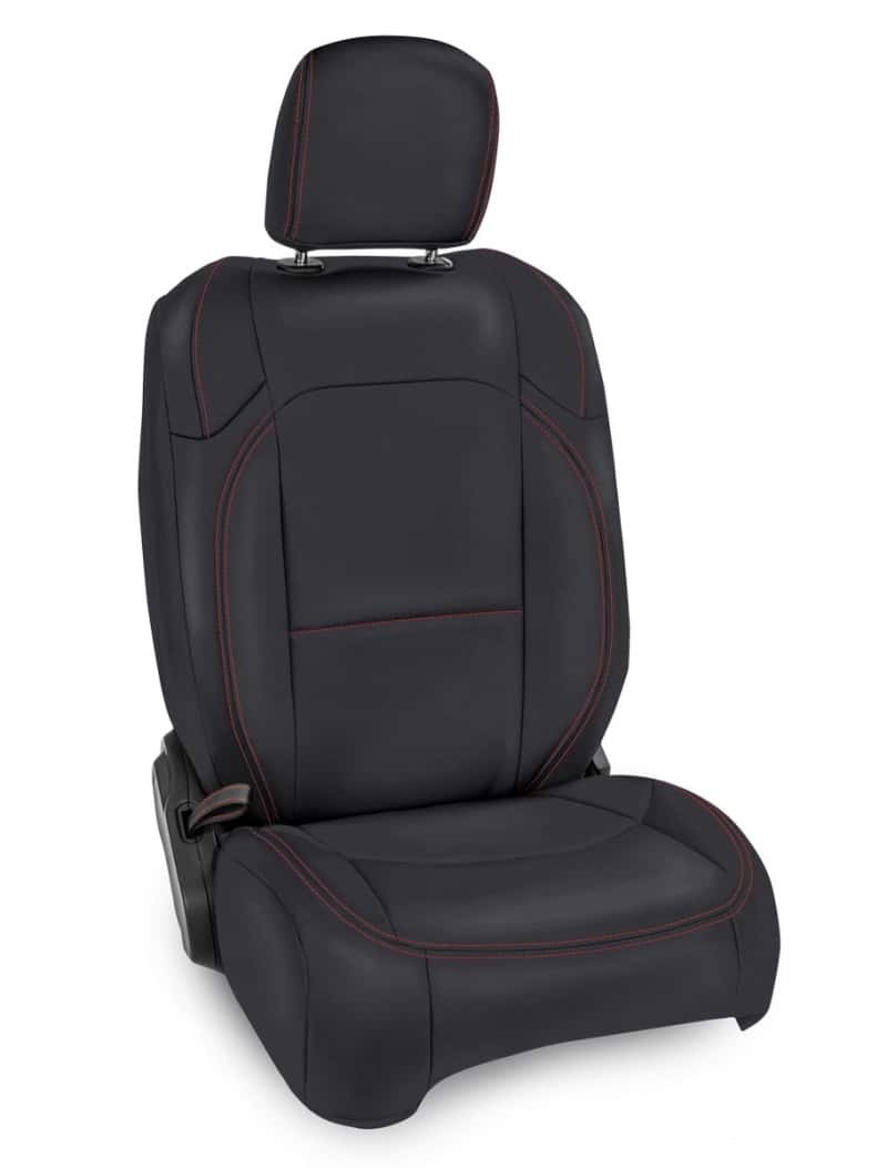 PRP Seats — PRP 2018+ Jeep Wrangler JL/2 door/Rubicon  Front Seat Covers (Pair) - Black with Red Stitching
Seat Covers - view 1