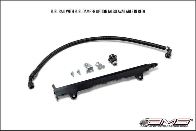 AMS — AMS Performance 08-15 Mitsubishi EVO X CNC Machined Aluminum Fuel Rail w/Pulsation Dampener - Black
EVO Fuel Rail - view 1