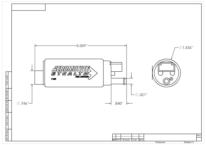 Aeromotive — Aeromotive 340 Series Stealth In-Tank E85 Fuel Pump - Center Inlet - Offset (GM applications) - view 10
