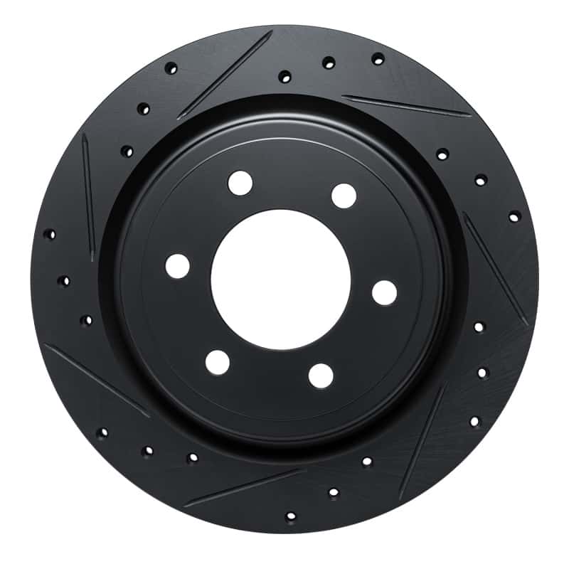 R1 Concepts — R1 2021-2025 Ford F-150 4WD Rear Left Drilled & Slotted Black Brake Rotor
R1 Brake Rotor Drill - view 2