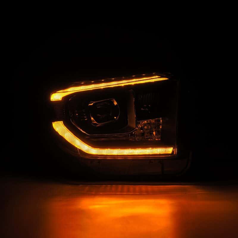 AlphaRex — AlphaRex 14-21 Toyota Tundra LUXX-Series LED Proj Headlights Blk w/Actv Light & Seq. Sig + DRL
Projector Headlights - view 4