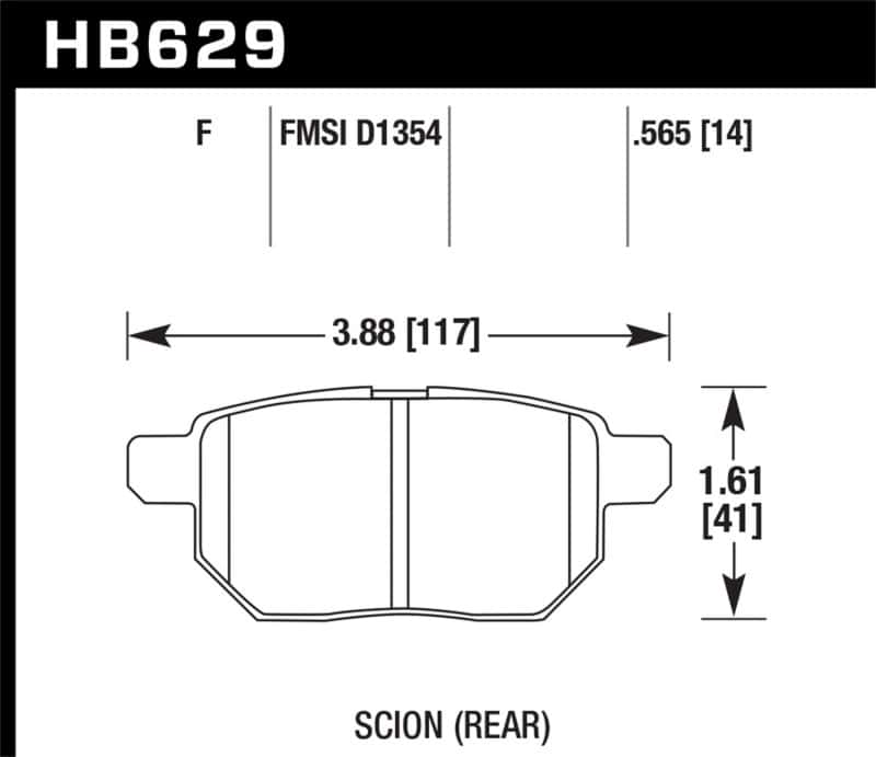 Hawk Performance — Hawk 08-15 Scion xB HPS 5.0 Rear Brake Pads
Disc Brake Pad - view 2