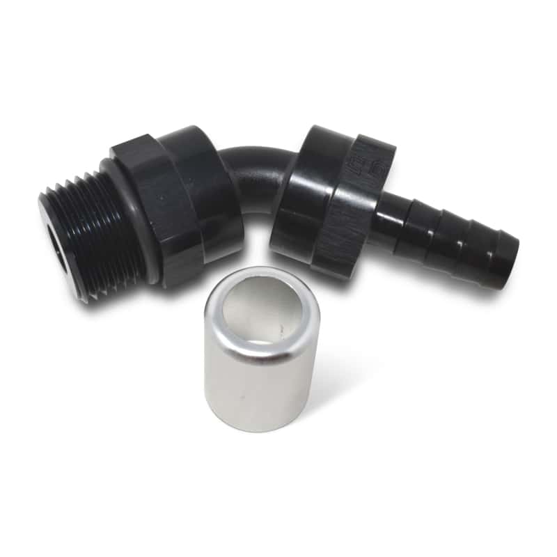 Russell — Russell Hose End Crimp On 10 Sae Port Male To -8 Hose 45 Deg Swivel Blk Anodized
Hose Fitting - view 4