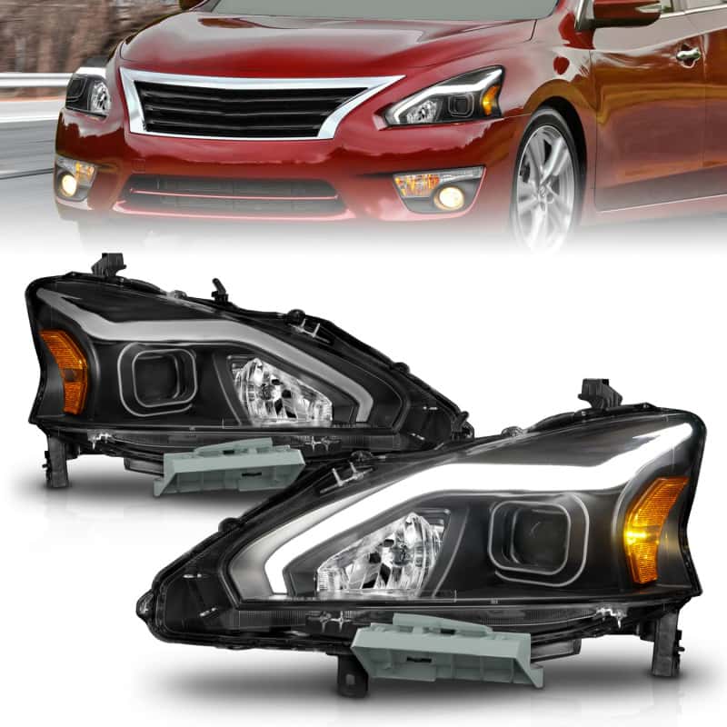 ANZO — ANZO 13-15 Nissan Altima (w/o Factory HID Bulbs) Projector Headlights - w/ Light Bar Black Housing
Head Light Set
HdLtSet - view 1