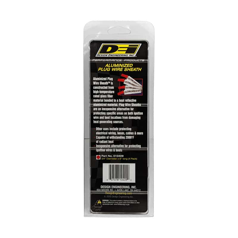 DEI — DEI Plug Wire Sheath 3/4in x 6in - 4-pack - Aluminum
SprkPlgWireCvr - view 5