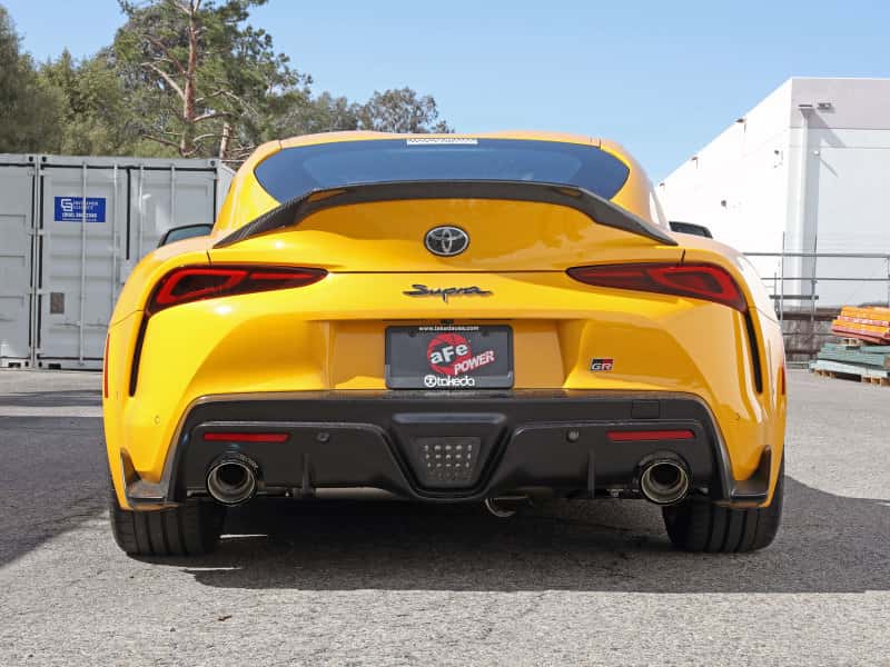 aFe — aFe POWER Takeda 2021 Toyota Supra 2.0L (t) 2.5in-3in 304 SS CB Exhaust w/ Carbon Tips
Cat-Back Exhaust - view 6