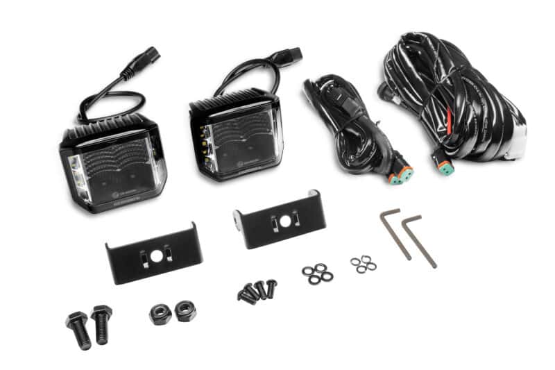 Go Rhino — Go Rhino Xplor Blackout Series Cube LED Sideline Flood Light Kit (Surface Mount) 4x3 - Blk (Pair)
BLK-Sideline Lights - view 3