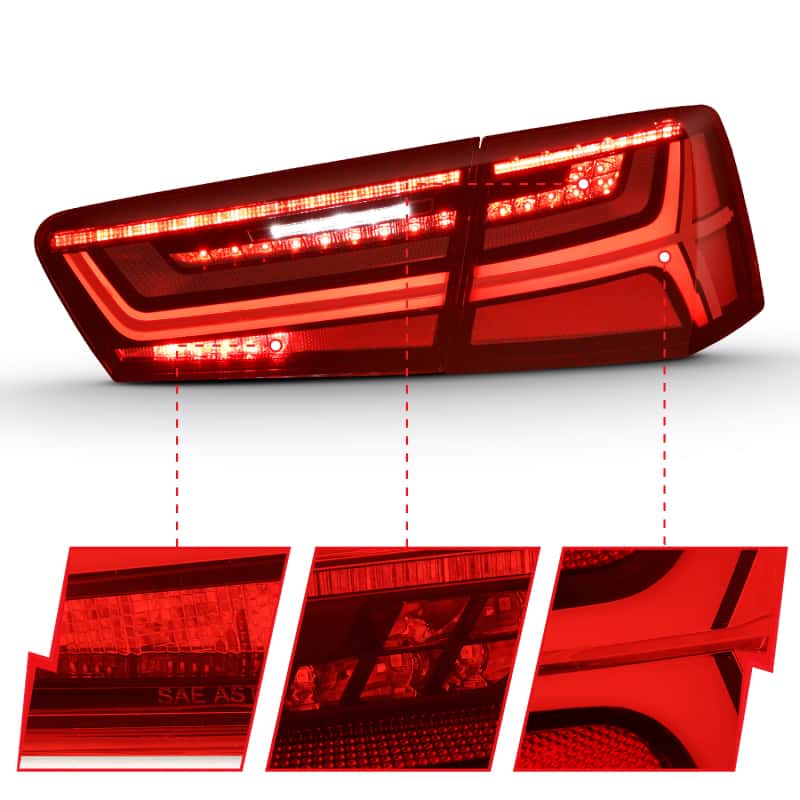 ANZO — ANZO 2012-2018 Audi A6 LED Taillight Black Housing Red/Clear Lens 4 pcs (Sequential Signal)
Tail Light Set
TailLightSet - view 10