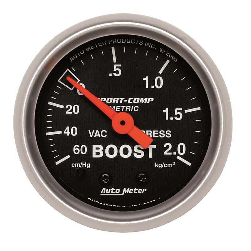 AutoMeter — Autometer Sport-Comp 52mm 60 cm/Hg-2.0 Kg/Cm2 Mechanical Boost Gauge
2" BOOST-VAC/PRESS, - view 2