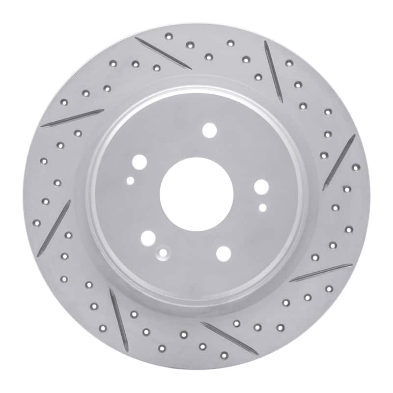 R1 Concepts — R1 15-26 Acura Adx Rear Right Drilled & Slotted Geo-Carbon Rotor - view 1