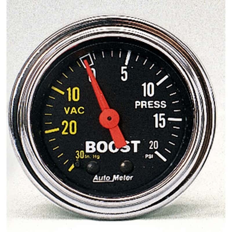 AutoMeter — AutoMeter Gauge Vac/Boost 2-1/16in. 30Inhg-20PSI Mechanical Traditional Chrome
2" BOOST-VAC, 30" - view 1