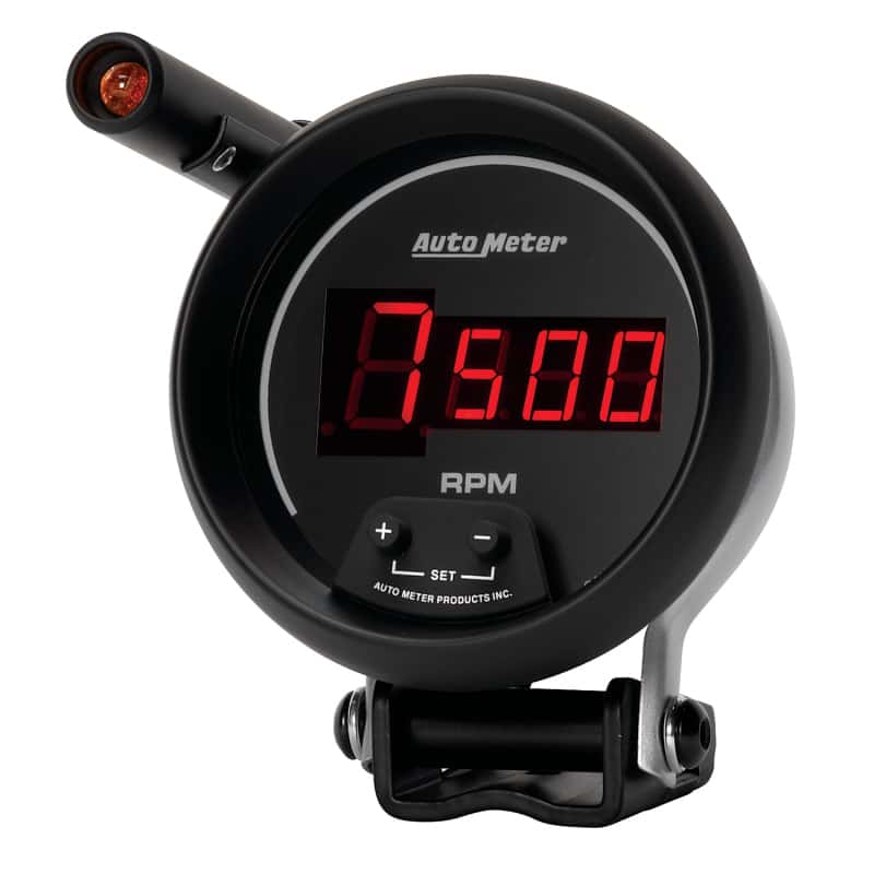 AutoMeter — Autometer Quick-Lite Digital 10K RPM Pedestal Mount 3 3/4in Tachometer Black Dial w/ Red LED
3-3/4" TACH, MINI MO - view 3