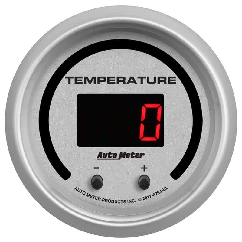AutoMeter — Autometer 52.4mm Silver Switchable 60-340 Degrees F/40-170 Degrees C Ultra-Lite Elite Digital Gauge - view 2