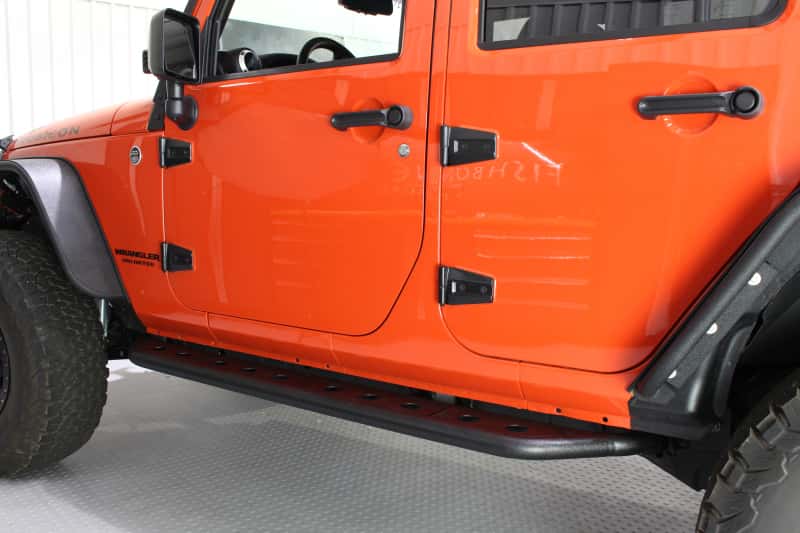 Fishbone Offroad — Fishbone Offroad 07-18 Jeep Wrangler JK 4 Door Steel Side Steps - Black Textured Powdercoat - view 7