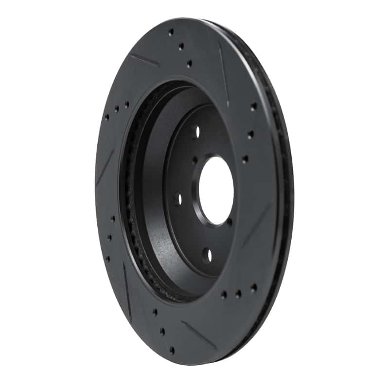 R1 Concepts — R1 -25 Subaru Crosstrek Rear Left Drilled & Slotted Black Brake Rotor
R1 Brake Rotor Drill - view 4
