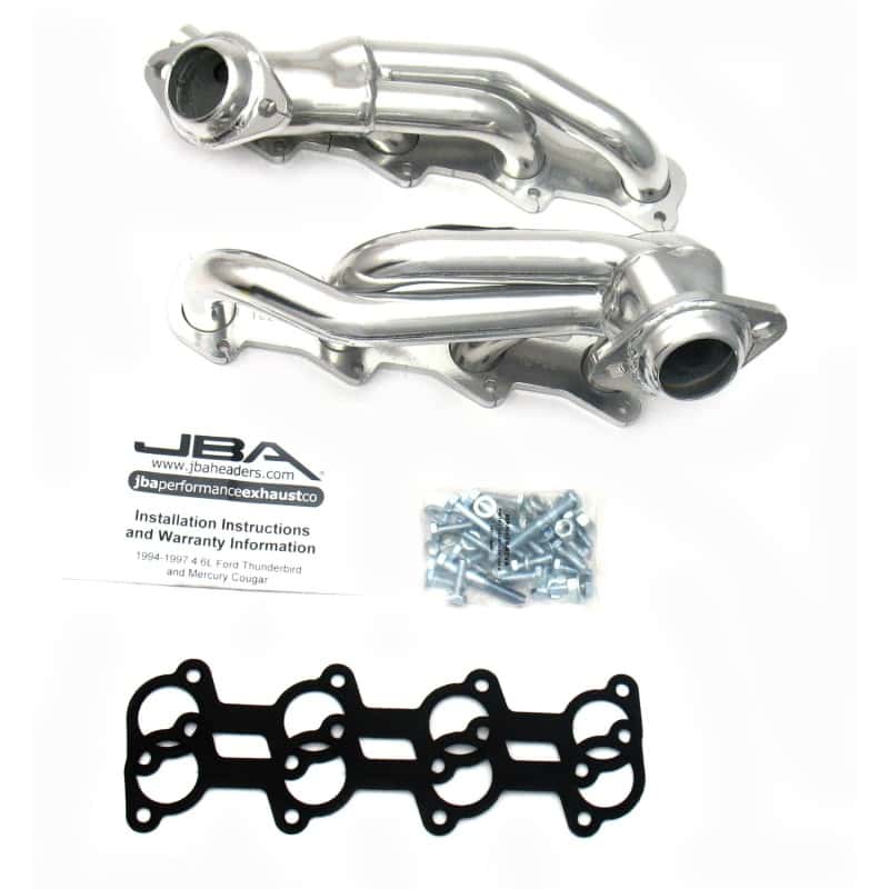 JBA — JBA 94-97 Ford Thunderbird 4.6L 2V 1-1/2in Primary Silver Ctd Cat4Ward Header
Exhaust Header - view 2