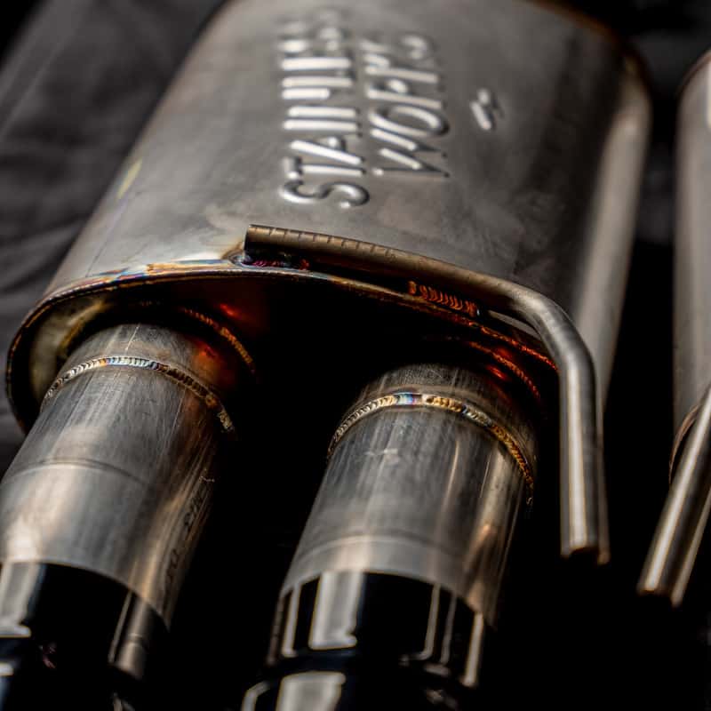 Stainless Works — Stainless Works 18-21 Mustang GT Axle Back Legend Exhaust - Black Tips - view 7