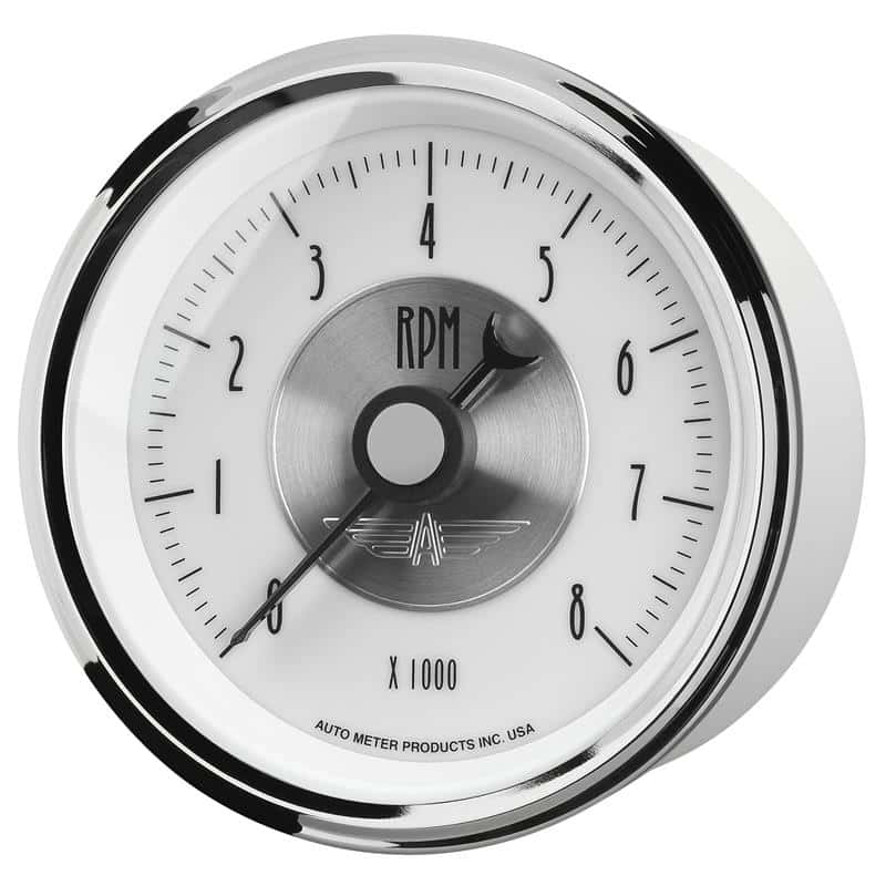AutoMeter — Autometer Prestige Pearl Series - Tachometer 3 3/8in 8K RPM In-Dash
3-3/8" TACH, 8,000 R - view 3