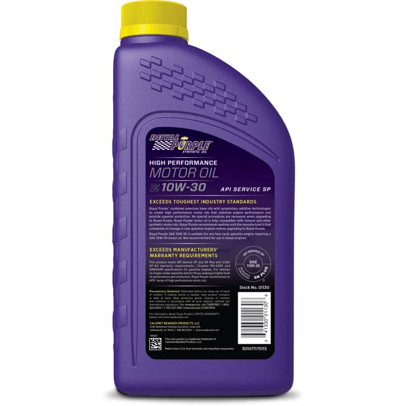 Royal Purple — Royal Purple Premium Synthetic High Performance Multi-Grade 10W30 Motor Oil - 1 Quart - view 3