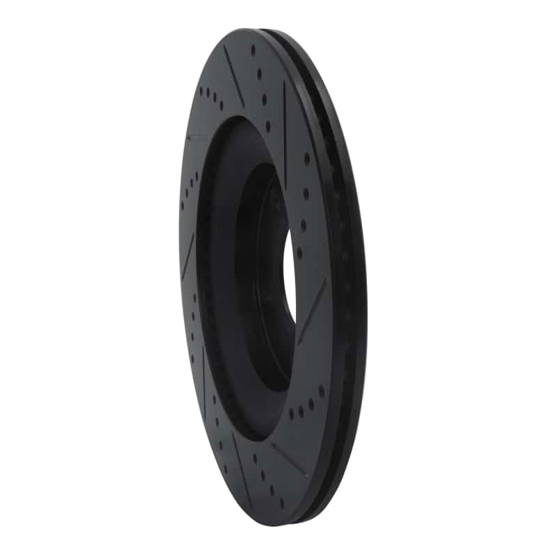 R1 Concepts — R1 04-11 Mazda RX-8 Rear Left Drilled & Slotted Black Brake Rotor
R1 Brake Rotor Drill - view 4