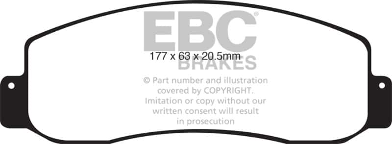 EBC — EBC 05-07 Ford F250 (inc Super Duty) 5.4 (2WD) Ultimax2 Front Brake Pads
Disc Brake Pad - view 1
