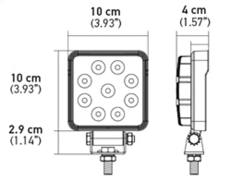 Hella — Hella ValueFit Work Light 4SQ 1.0 LED MV CR LT - view 11