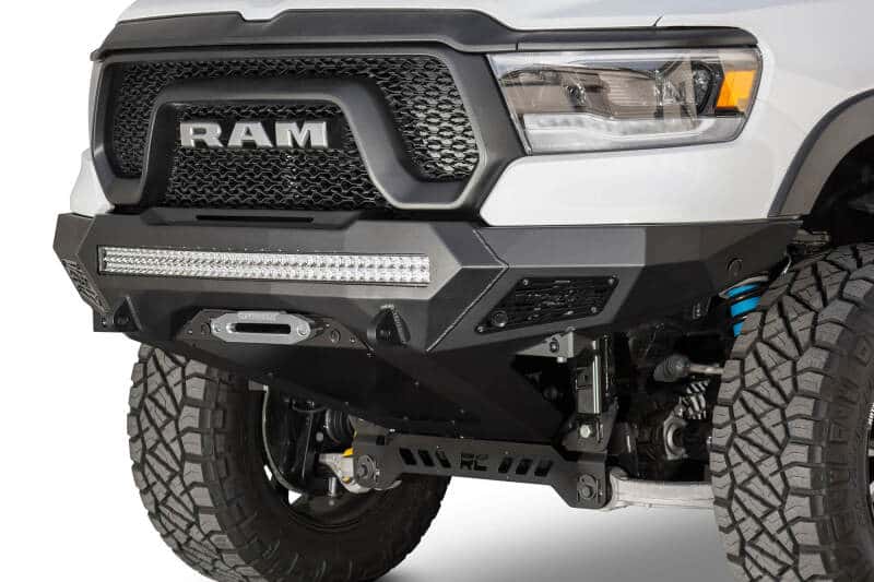Addictive Desert Designs — Addictive Desert Designs 2019 Ram Rebel 1500 Stealth Fighter Fr Bumper w/Winch&Parking Sensor Mounts
Bumper- Front
Bumpers - view 13