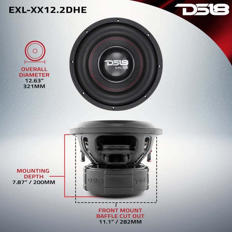 DS18 — DS18 12in 2000 Watts RMS 2 ohm DVC High Excursion Subwoofers w/ Deep Aggressive Bass - view 2