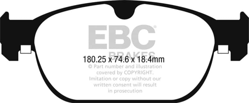 EBC — EBC 2017+ Volvo S90 2.0L Turbo Redstuff Front Brake Pads
Disc Brake Pad - view 1