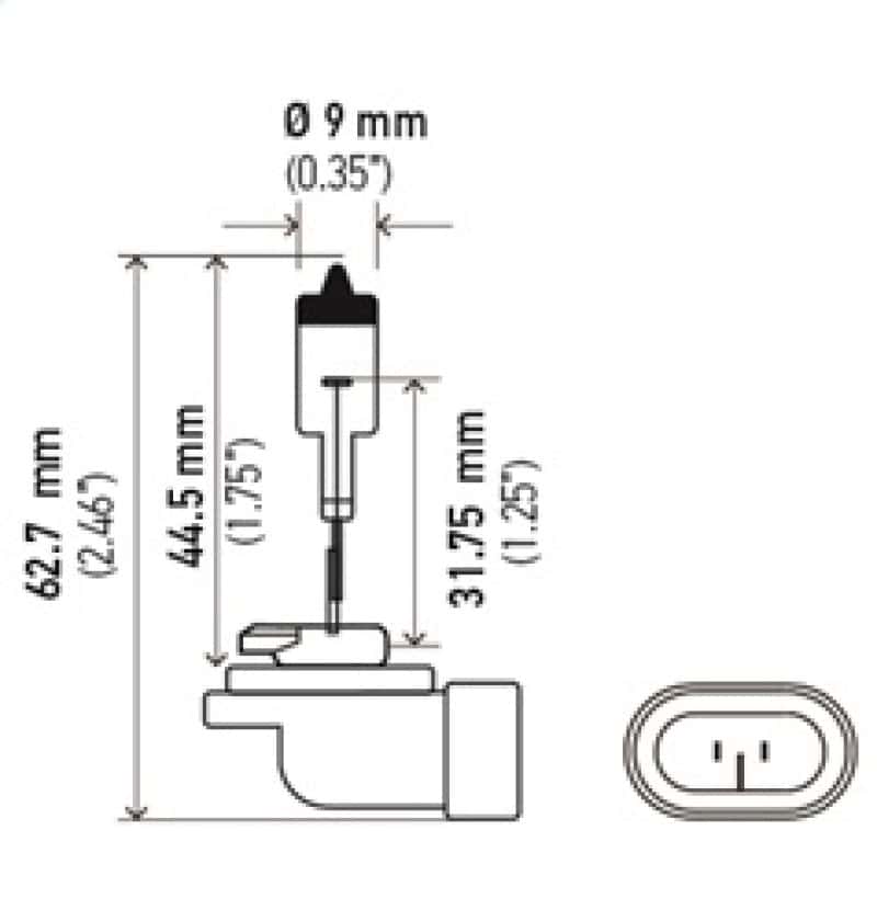 Hella — Hella Optilux 881 12V Xenon Yellow XY Bulb
881 Halogen Bulb
Bulb - view 7
