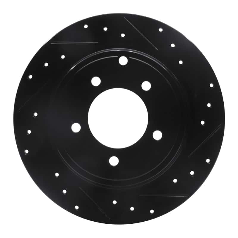 R1 Concepts — R1 07-17 Chrysler Sebring Rear Right Drilled & Slotted Black Brake Rotor
R1 Brake Rotor Drill - view 1