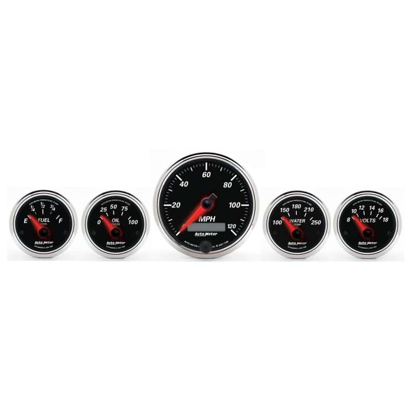 AutoMeter — Autometer Designer Black II 3-3/8in and 2-21/16in 5 pc. Electric Speedometer Gauge
5PC GA KIT DBII - view 2