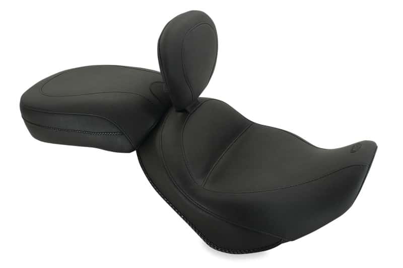 Mustang Motorcycle — Mustang 02-08 Triumph America,03-08 Speedmaster, Std Touring 2PC Seat w/Driver Backrest - Black - view 1